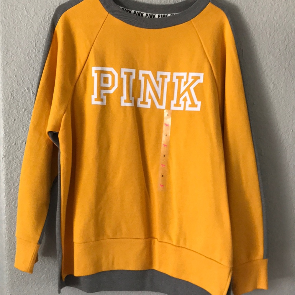 brand new yellow and gray sweater